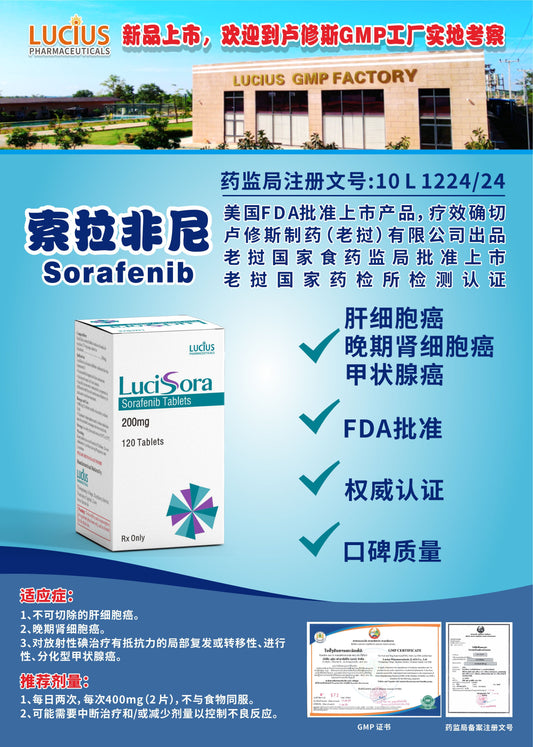 LUCIUS 卢修斯 索拉非尼  Sorafenib肝细胞癌 晚期肾细胞癌 甲状腺癌