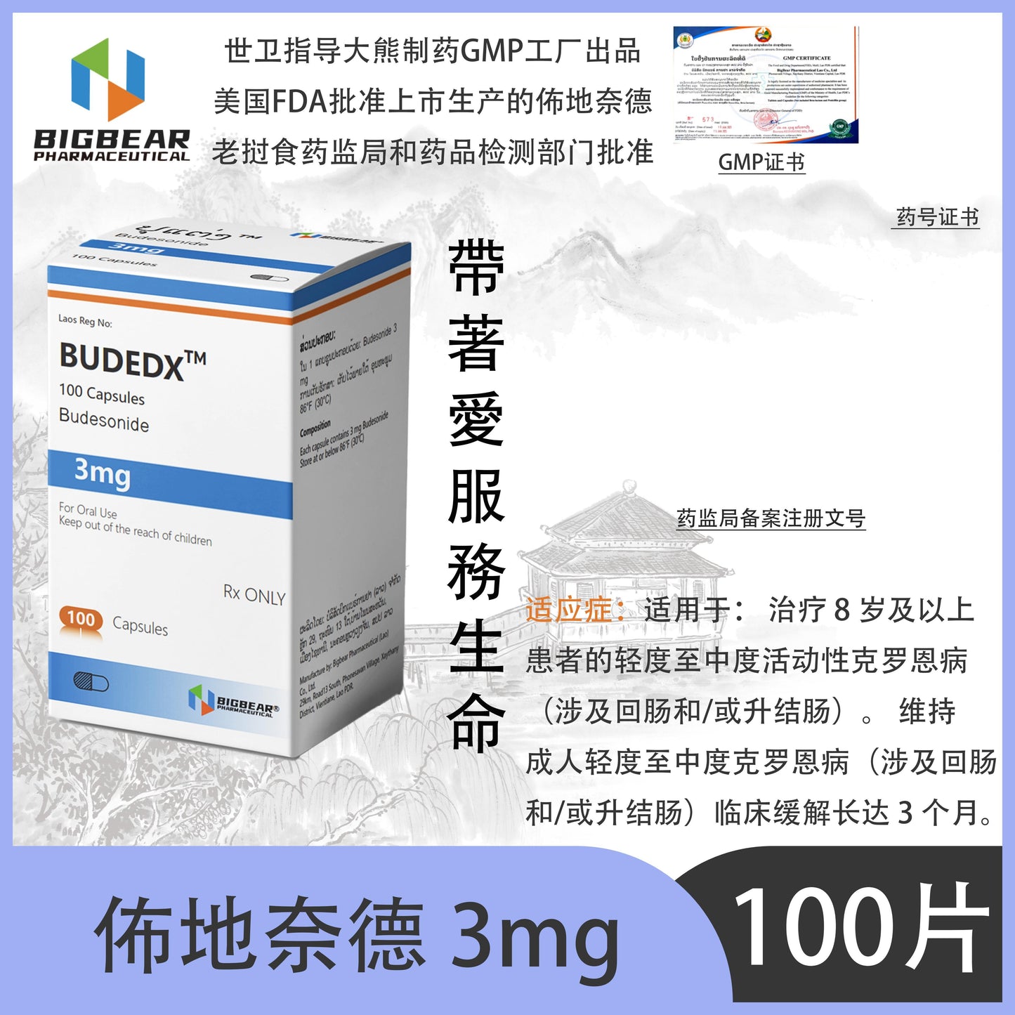 大熊制药 BIGBEAR 佈地奈德 3mgBUDEDX  TM